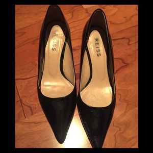 Reiss, small heel patent leather. Perfect 4 work!